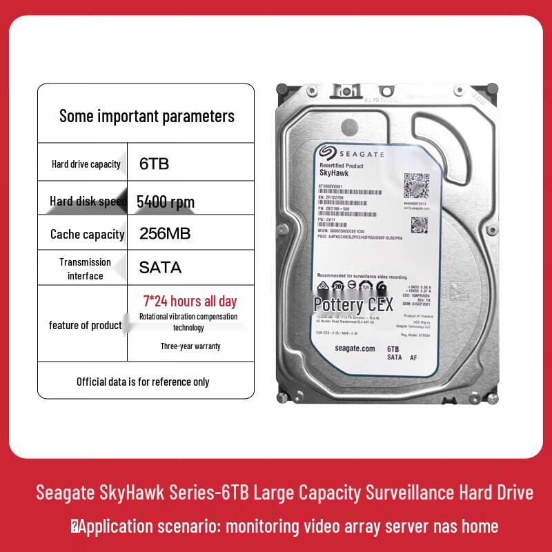 Seagate SkyHawk 6TB Surveillance Hard Drive