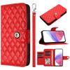 6-Color PU Leather Diamond Check-Patterned Wrist Strap Wallet Phone Case for Itel A05s,A23 Pro,A50,A60,A70,P38,P40,P55,RS4,S17,S18,Vision 5,S23,S24...