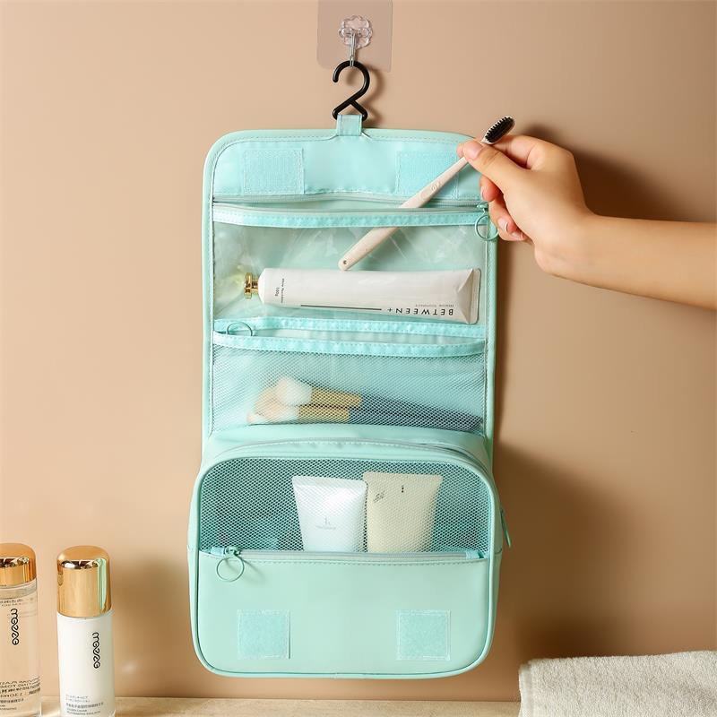 Tragbare Kosmetiktasche mit großem Fassungsvermögen und Haken-Organizer, Kulturbeutel, Make-up-Tasche für Damen und Herren, Reisetaschen für den geschäftlichen Gebrauch