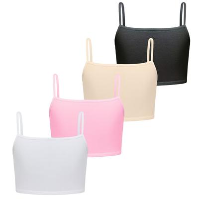 4Pc/lot Teen Kids Lace Vests Young Children's Breast Care Training Bras Solid Color Maiden Cotton Teenage Underwear Tops