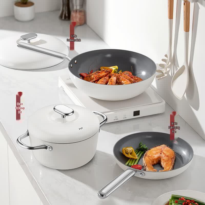 DESLON Xiaoman Series 3-Piece Stainless Steel Wok Set