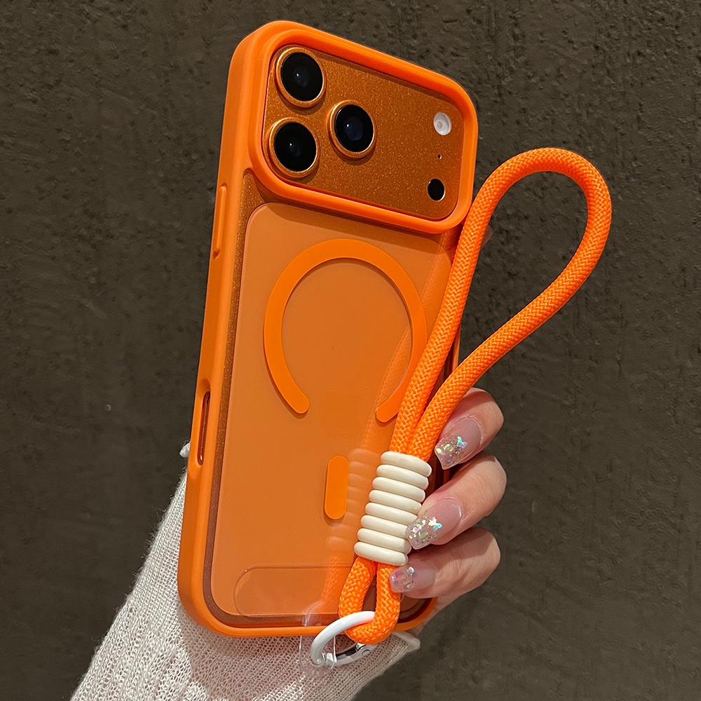 Luxury With Lanyard Clear Phone Case For 17 16 15 14 13 12 11 Pro Max 16 Plus 16E 17 Air Magnetic Bumper Back Cases Cover