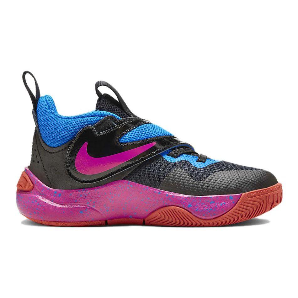 Nike Team Hustle D 11 Comfortable Sports Non-Slip Durable Low-Top Kids Basketball Shoes Kids Sneakers Blue Black FD6727-001