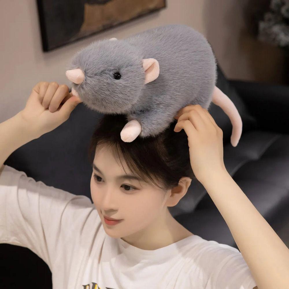Sleep Pillow Simulation Mouse Plush Mascot Peluche Stuffed Rat Mouse Plushie Doll  Birthday Gift