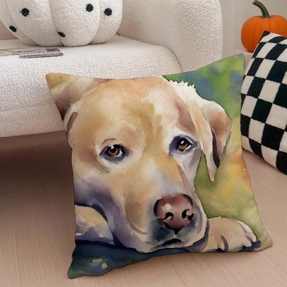 

Labrador Retriever Cushion Cover Linen Pillow Case Soft Breathable Protective Couch Room Decoration 30x30cm