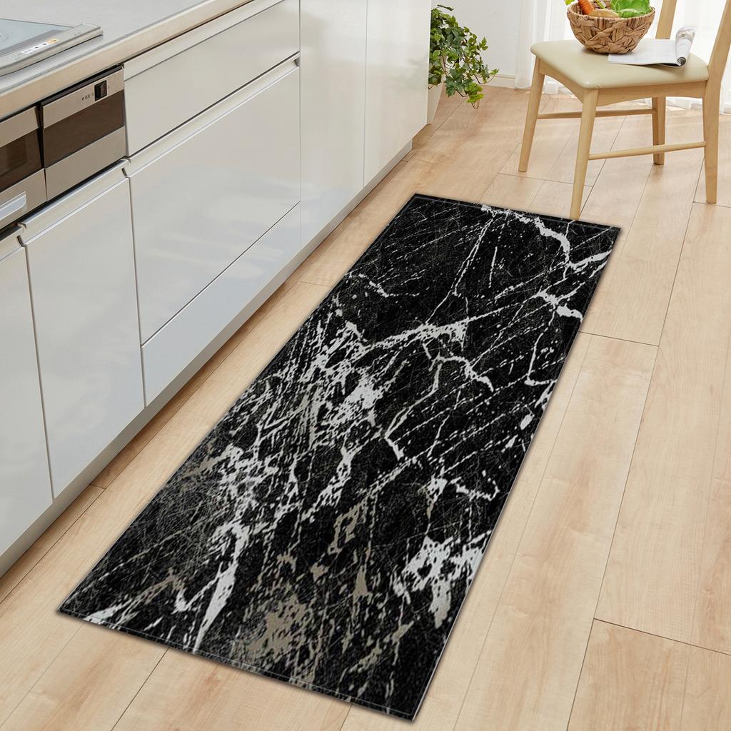 Marble Carpet Long Floor Mat Stone Pattern Theme Doormat