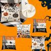 Kissen Halloween Dekoration Kissenbezug Oder Snack Gestreifter Kissenbezug Karomuster Spinnenkissenbezug Heimdekoration 4er-Pack 45*45CM