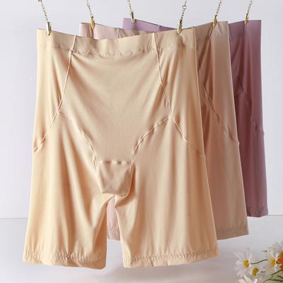 Fat Anti Lingerie Glare Safety with High Knickers Waist Threaded Ice Silk Lightweight Large Size Panties