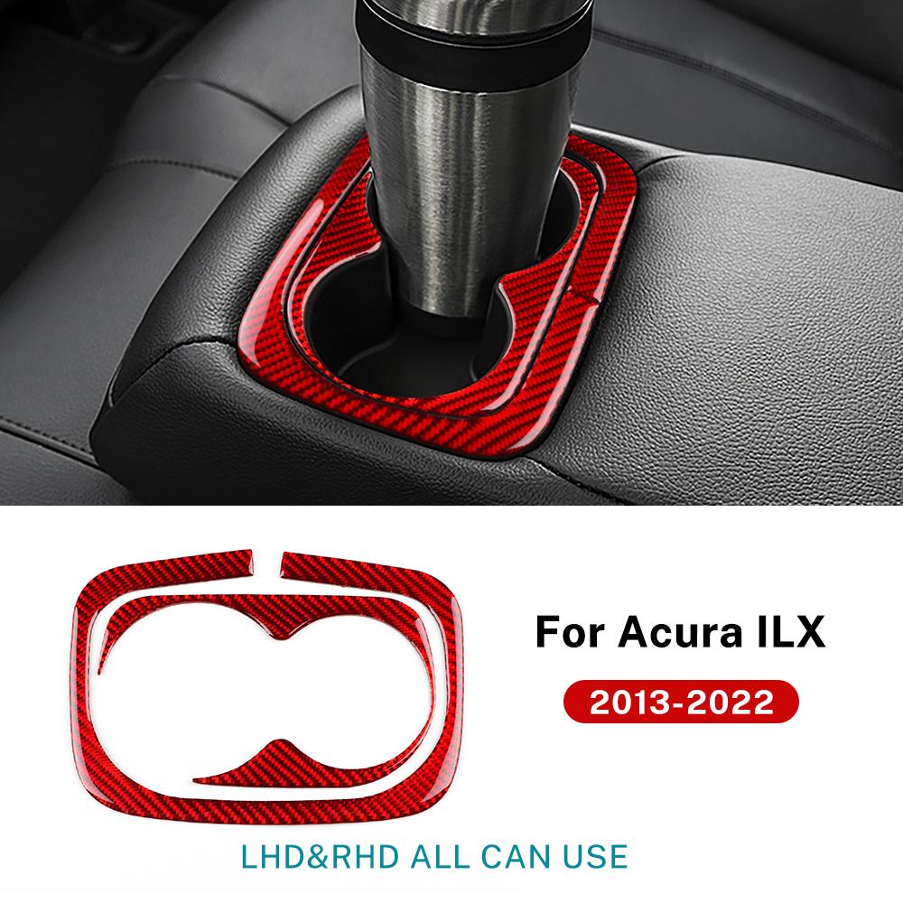 Real Soft Carbon Fiber Sticker for Acura ILX 2013 2014 2015 2016 2017 2018 2019 2020 2021 2022 LHD RHD Car Water Cup Holder Trim