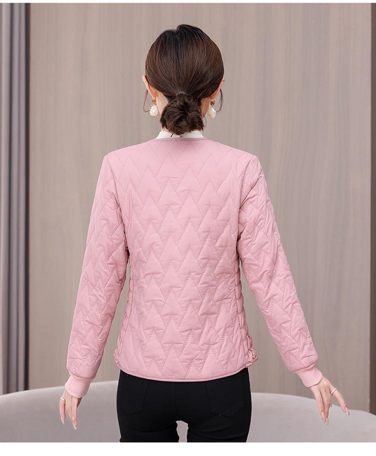 Women's Lightweight Cotton Padded Jacket with Velvet Lining - 2025 Trendy Short Style