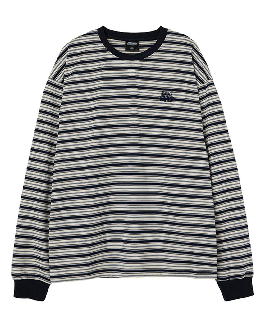 URBANAGE Multi-Stripe Oversized Long Sleeve_Navy
