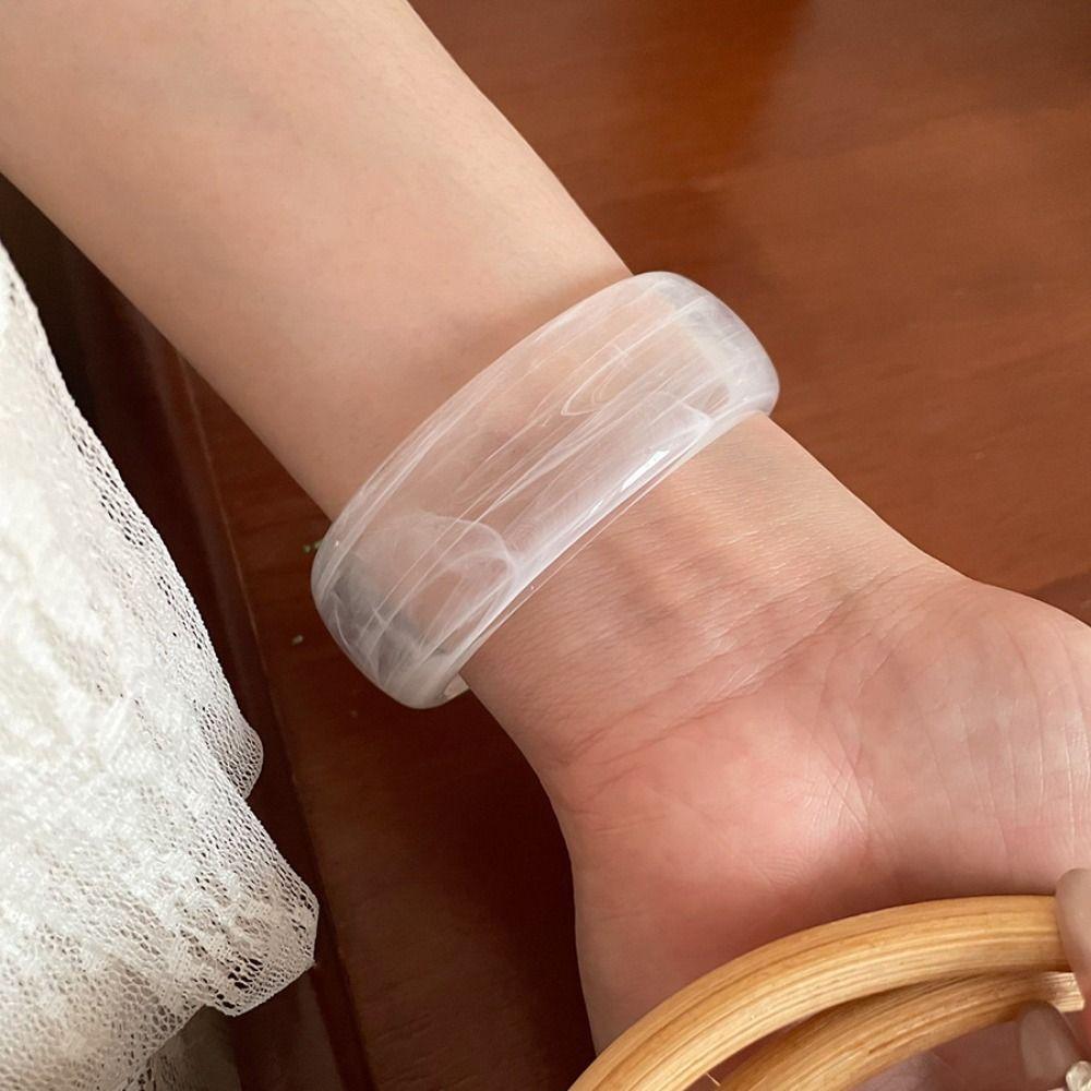 Europe American Style Wide Open Bangle Dopamine Exaggerated Bracelet Resin Bangle  Girls