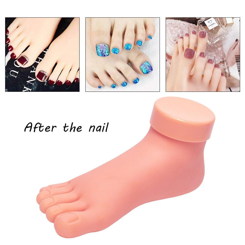 Piede per Pratica Unghie Flessibile Mobile Silicone Protesico Mani Finte Morbide per Allenamento Nail Art Display Strumento Manicure
