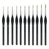 11Pcs Precision Paint Brush Set For Fine Detail - Durable Miniature Brushes With Micro Tips For Model & Art Paint