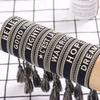 Handmade European Style Embroidered Love Bracelet with Tassels for Girls