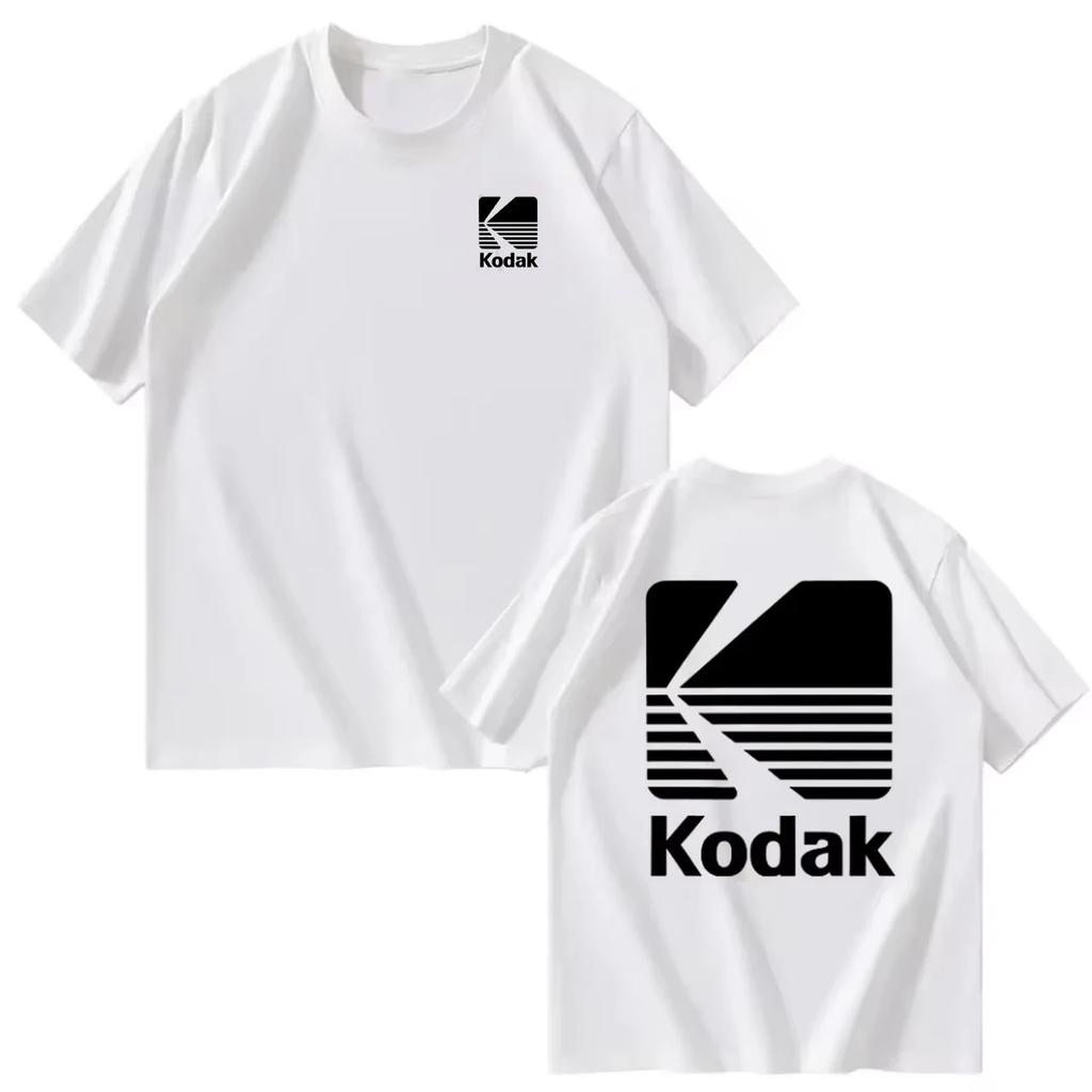 Kodak Summer Brand Men T-shirt Cotton Solid Color Daily Graphic Print Casual Breathable Short Sleeve Top Tees Women Clothing