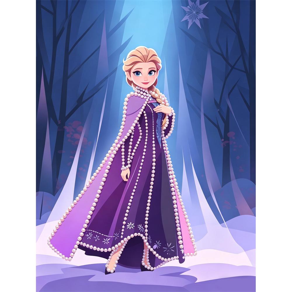 

Disney Pearl Painting Queen Elsa Pearl Purple Dress DIY Pearl Art Painting Pearl Gem Painting Pictures Crafts Special Shape Home Wall Decoration 30x40