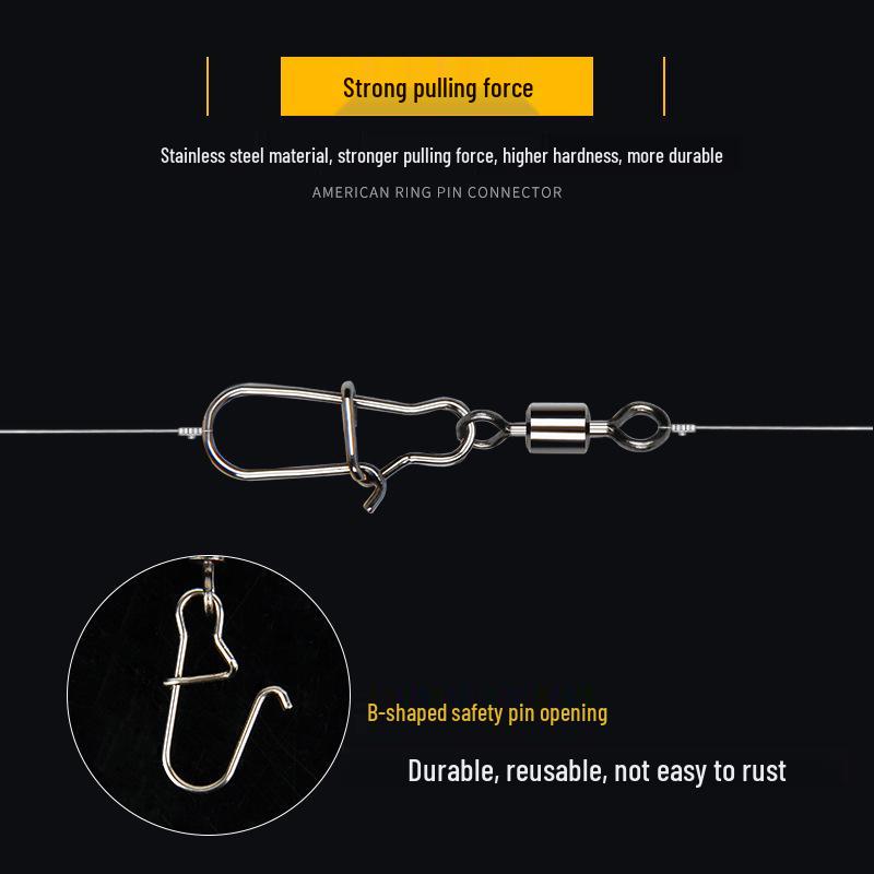 American High-Speed Copper Swivel Snap for Sea Fishing - Eight-Character Ring Connector