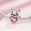 S925 Silver Cute Cat Beaded Bracelet Necklace DIY Handmade Craft Materials Accessories Kit
