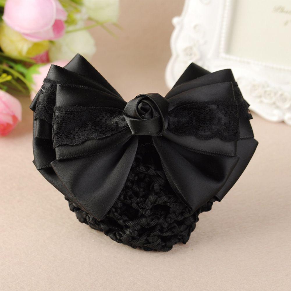 Bank Fashion Ladies Headwear Rose Barrette Hairgrips Bow Hair Net Snood Hair Clip