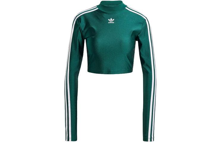 adidas originals Adicolor 3-Stripes Cropped Long Sleeve Tee Green IR8136 M