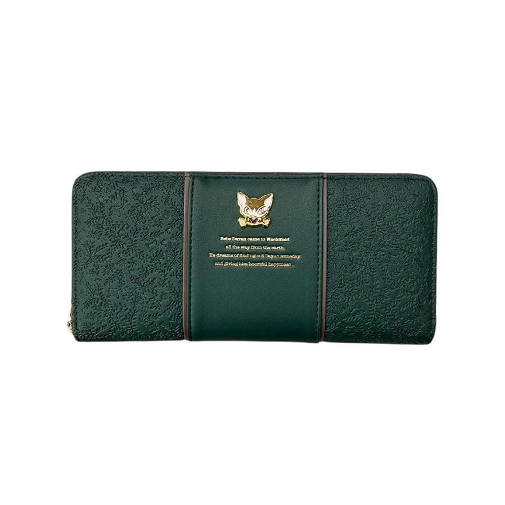 K-PARTS Bebe Dayan Embossed Wrap Long Zipper Wallet for Women and Girls, Featuring a Cute Bebe Dayan Cat Design, Perfect as a Gift or Present, with a