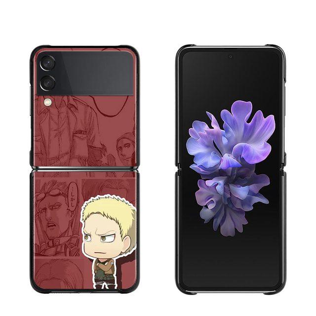 

Чехол для телефона Samsung Galaxy Z Flip3 5g, чехлы на заднюю панель для Samsung Z Flip Capa Black Shell Fundas, супер милые атаки на Титанов Samsung Z Flip3 5G