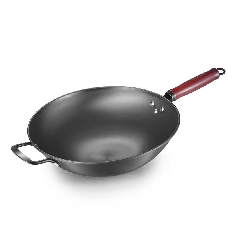 KÖBACH 34cm Flat-Bottom Refined Iron Wok