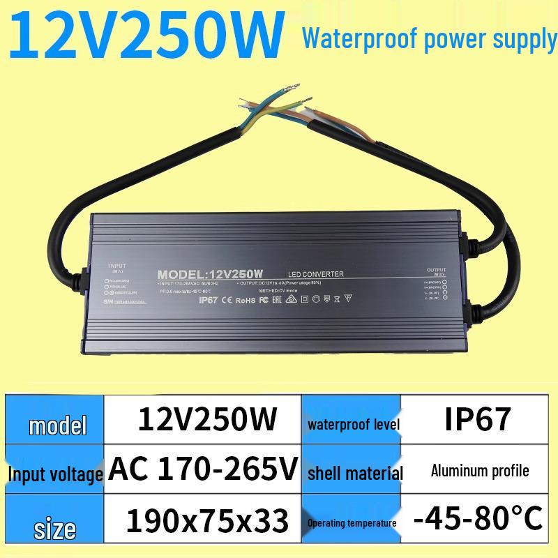 220V to 12V/24V IP67 Waterproof 400W LED Submersible Power Supply Transformer