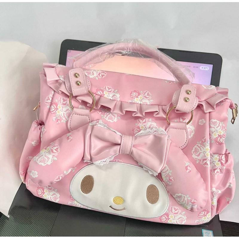 Japanese Cute Sweet Pink Melody Handbag Large Capacity Shoulder Cross-body Bag Tote Girl's Heart