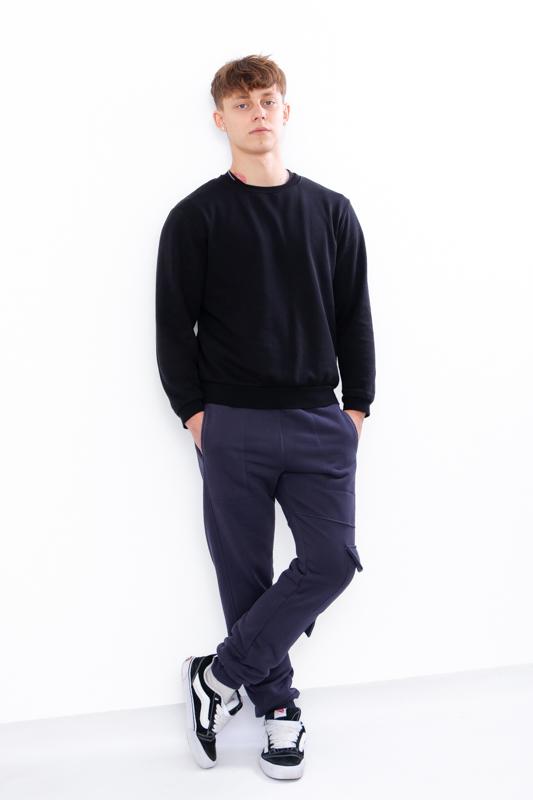 

Чоловічі штани карго – Теплий трикотаж потрійної в язки з флісом, Зимові, 3392-140 HC S безодня