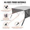 4 Bow Bimini Top Boat Cover, Detachable Mesh Sidewalls, 600D Polyester Canopy with 1" Aluminum Alloy Frame, Includes Storage Boot, 2 Support Poles, 2