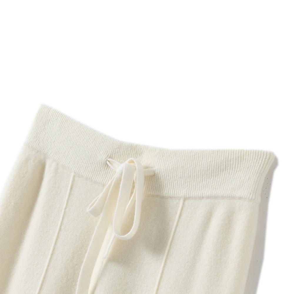 Autumn and Winter Women's High Waisted Warm Knitted Straight Leg Pants Solid Color Hanging Loose Wide Leg Pants