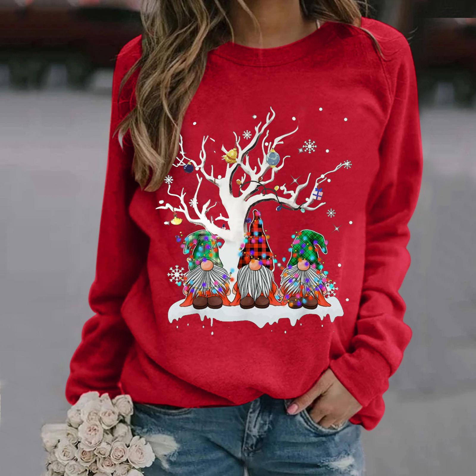 

Толстовка с капюшоном свободного покроя, свитер для тренировок, осень, уродливое рождество, женские толстовки с капюшоном, рождественская толстовка с длинным рукавом, свободный свитер 5XL