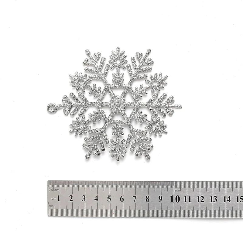 3Pcs/Box Christmas Decoration Snowflake Hanging For Xmas Tree Ornament Home Room Decor Winter New Year 2025 Navidad Accessories