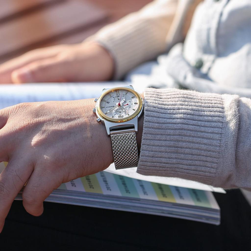 BERNY Nerezový síťovaný řemínek k hodinkám, Snadná výměna bez potřeby nářadí - [18mm]