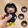 Face Changing Cartoon Girl Toy Stress Relief Penguin Costume Girl Toy with 3 Expressions Keychain Pendant Backpack Purse Charm Party Favors