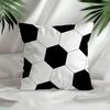 Classic Soccer Ball Pillow Cover 2D Football Print Cushion Case For Sofa Couch Sports Fan Home Decor Man Cave Gift