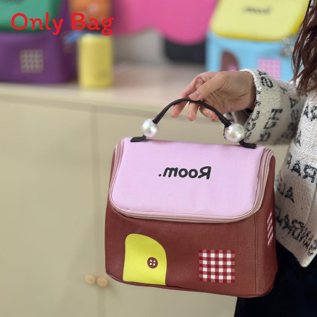 Canvas Cartoon Style Makeup Bag With Large Capacity Waterproof For Travel And Daily Use