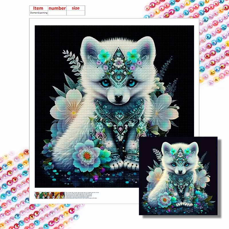 New Arrival 5D DIY Full Circle Diamond Painting "Little Fox Shape" Embroidery Cross Stitch Home Decor Gift
