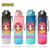 800ML KPop Demon Hunters Gradient Cartoon Print Large Capacity Straw Water Cup Outdoor Portable Sports Drink Bottles Travel Mug