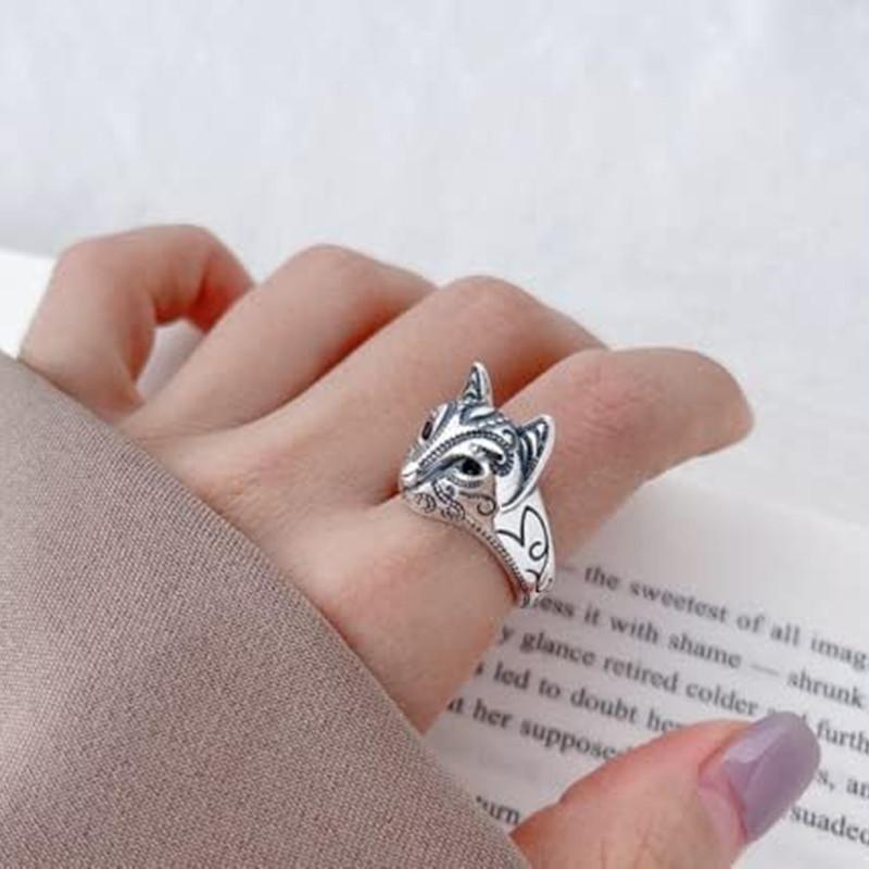 Buyee Copper Female Ring Finger Cute Fox Open Ring Women Fashion Animal Fine Jewelry Circle Gift