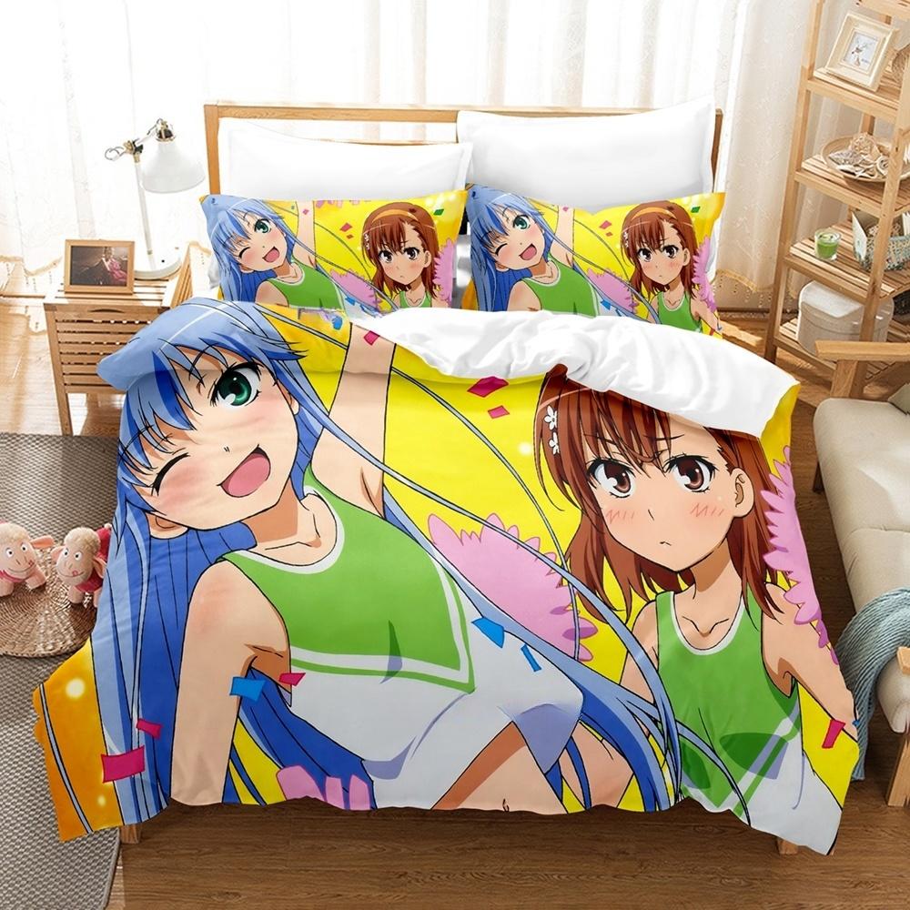 3D Printed Anime A Certain Magical Index Bedding Set Single Twin Full Queen King Size Bed Set Adult Kid Bedroom Duvetcover Sets