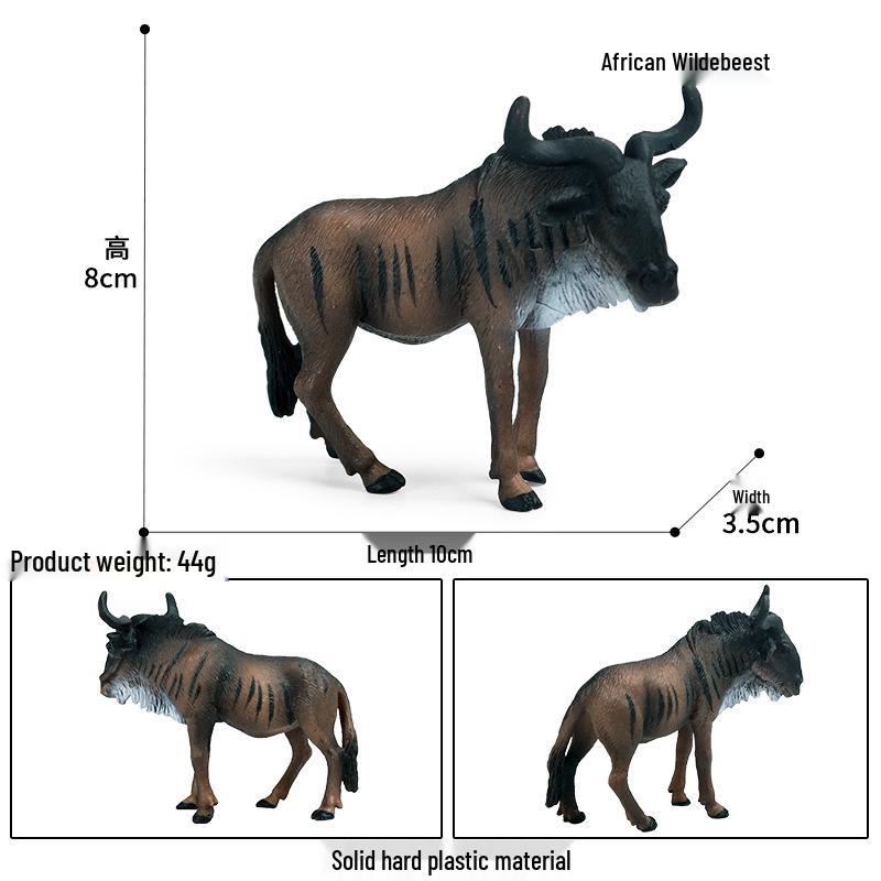 Striped Wildebeest Antelope Animal Model: Cognitive Toy and Desktop Ornament