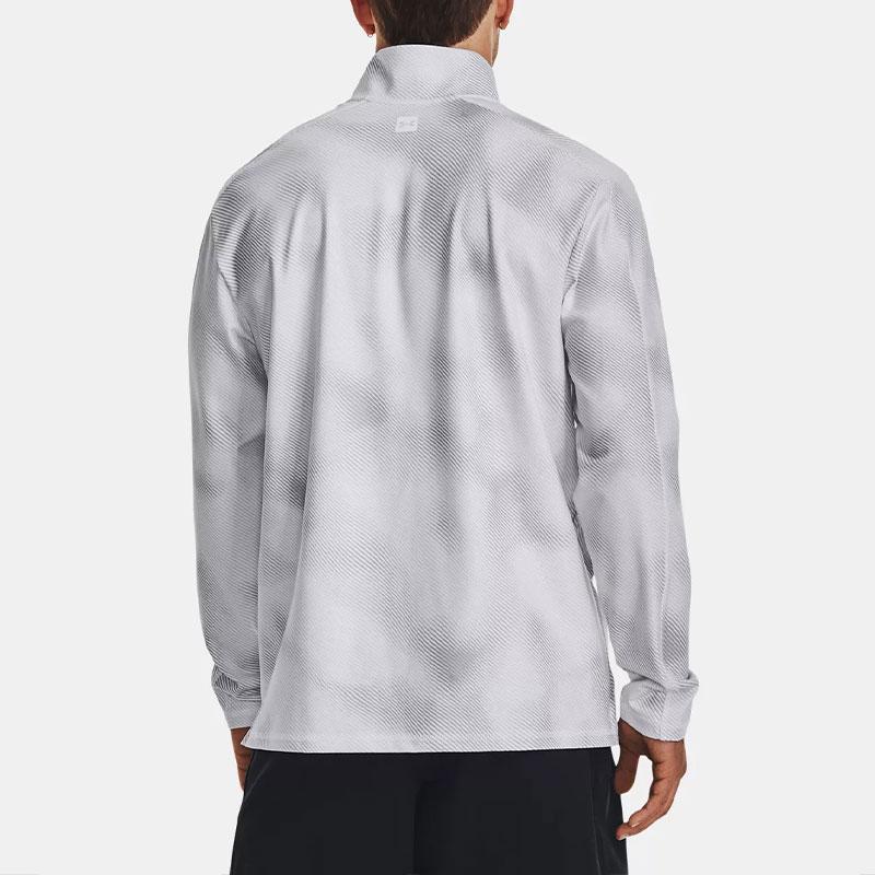 Under Armour Meridian 1/4 Zip Sports Long Sleeve T-Shirt Men Tops White 1380984-100