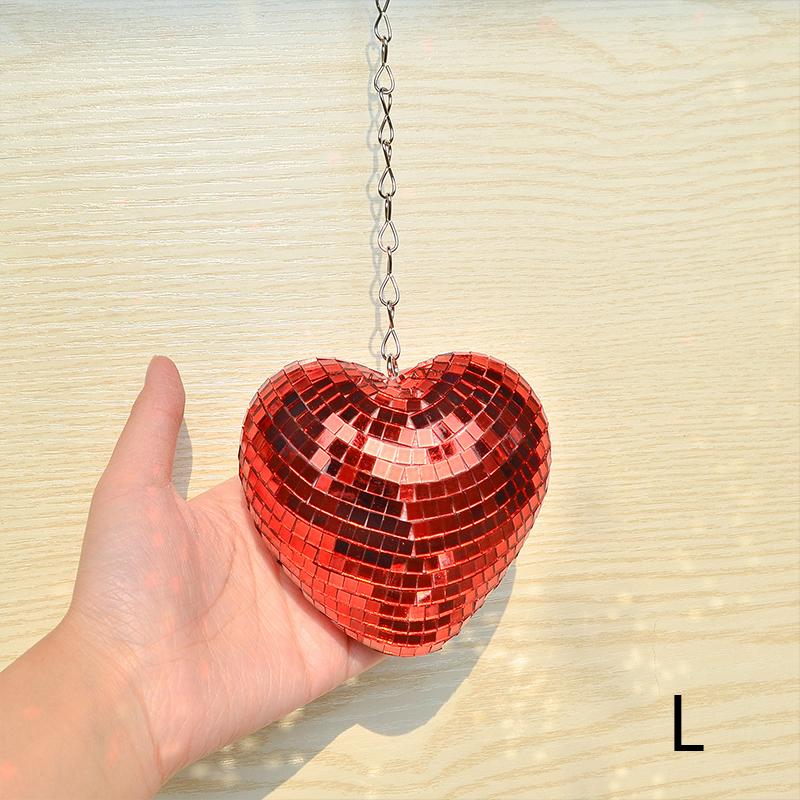 

Диско Вечеринка Сердца Стеклянные Украшения Рождество Диско Шар Цепочка Сердца Продукты