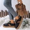 Plattformskor för kvinnor, Casual, 2026 Vinter Ny, Bekväma, Plysch, Förtjockade, Varma Sneakers, Höjdökande, Halkfria, Snörning, Brädskor