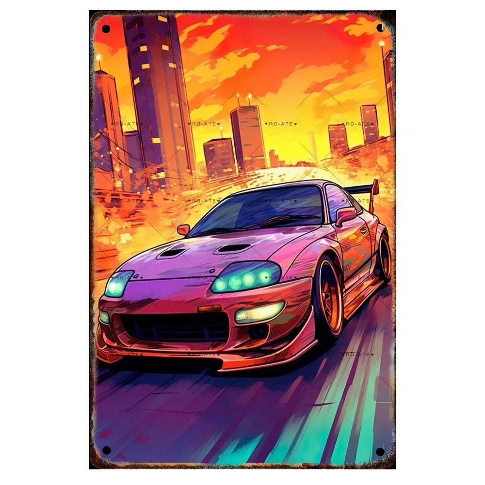 Cartello Murale in Metallo Bar Garage, Placca Decorazione Interni Auto 20x30cm