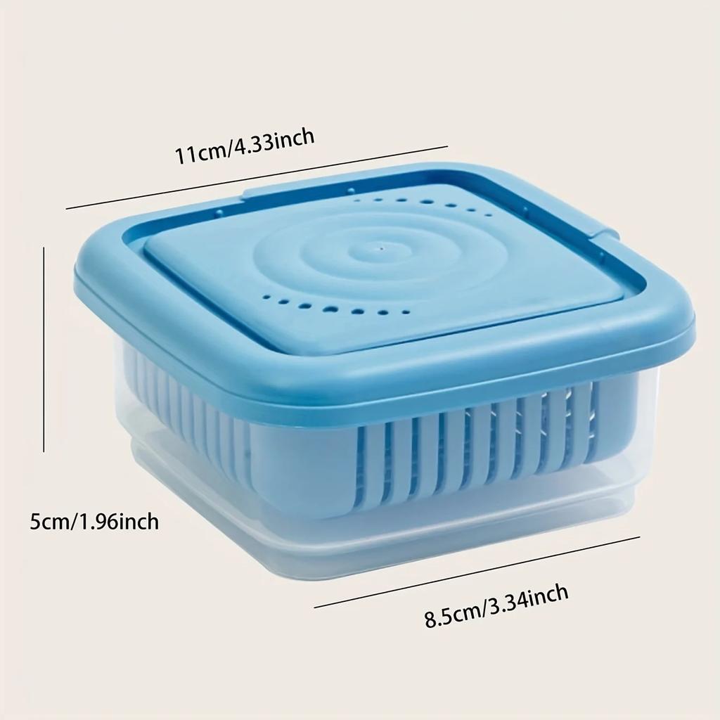 Double-layer Refrigerator Storage Box Ginger Scallion Onion Containers Sealed Fruits Vegetables Drain Crisper Kitchen Supplies