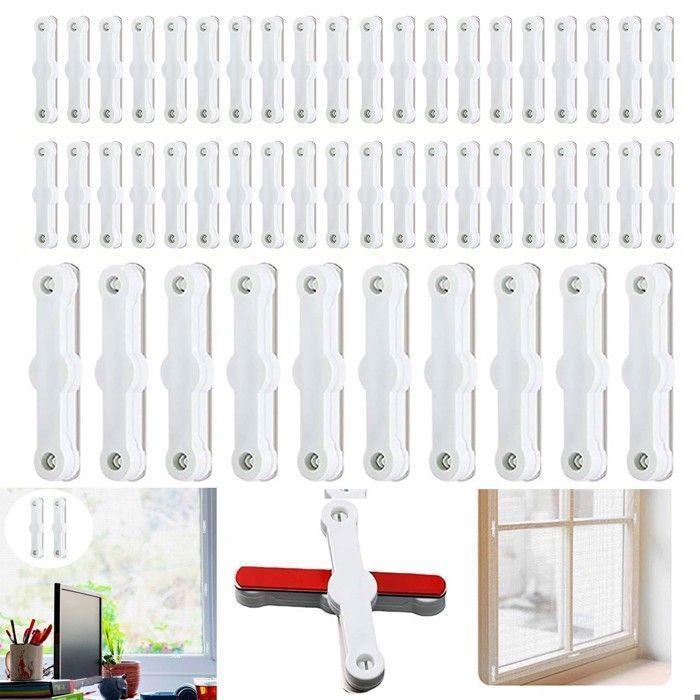 50 bandes autocollantes pour moustiquaires sur portes et fenêtres clips de fixation pour l'installation de  MOUSTIQUAIRE DE FENETRE
